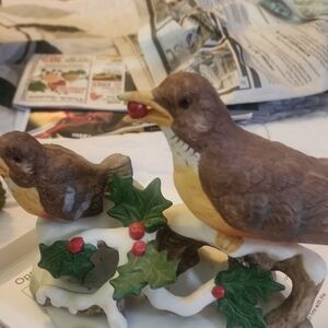 Decorative Brown and Yellow Bird Figurine